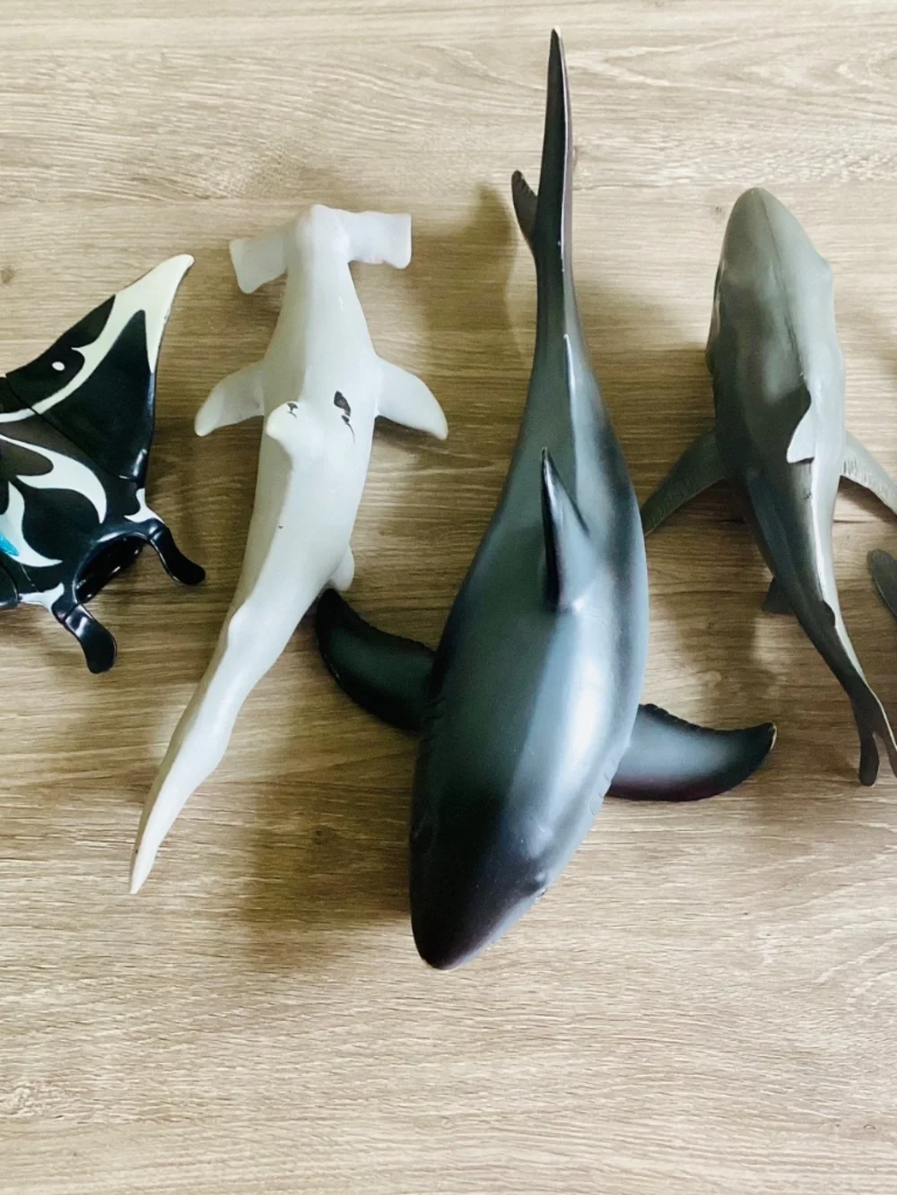 Lot Of 5 Pool Water Toys Sharks Sting Ray Large/Med Size Rubber Floating Diving